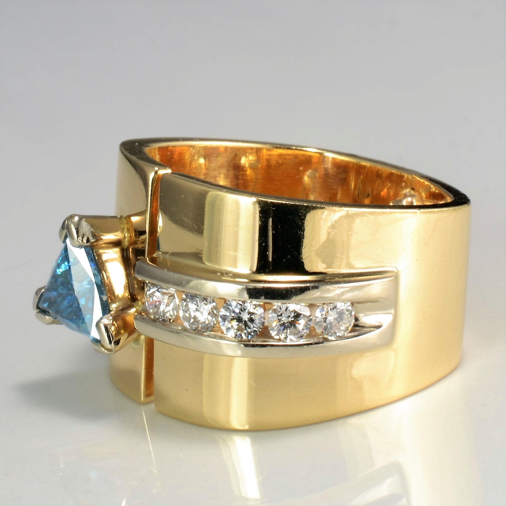 Trillion Cut Blue Diamond Ring | 1.30ctw | SZ 9.5 |