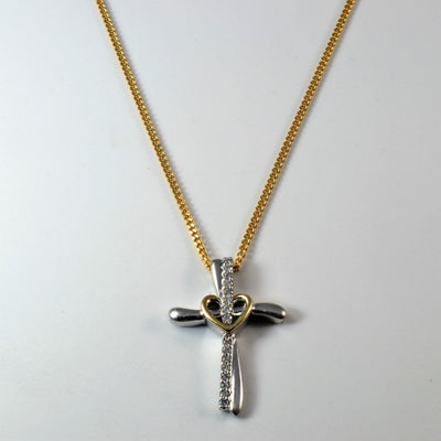 Diamond Heart Cross Necklace | 0.25ctw | 21