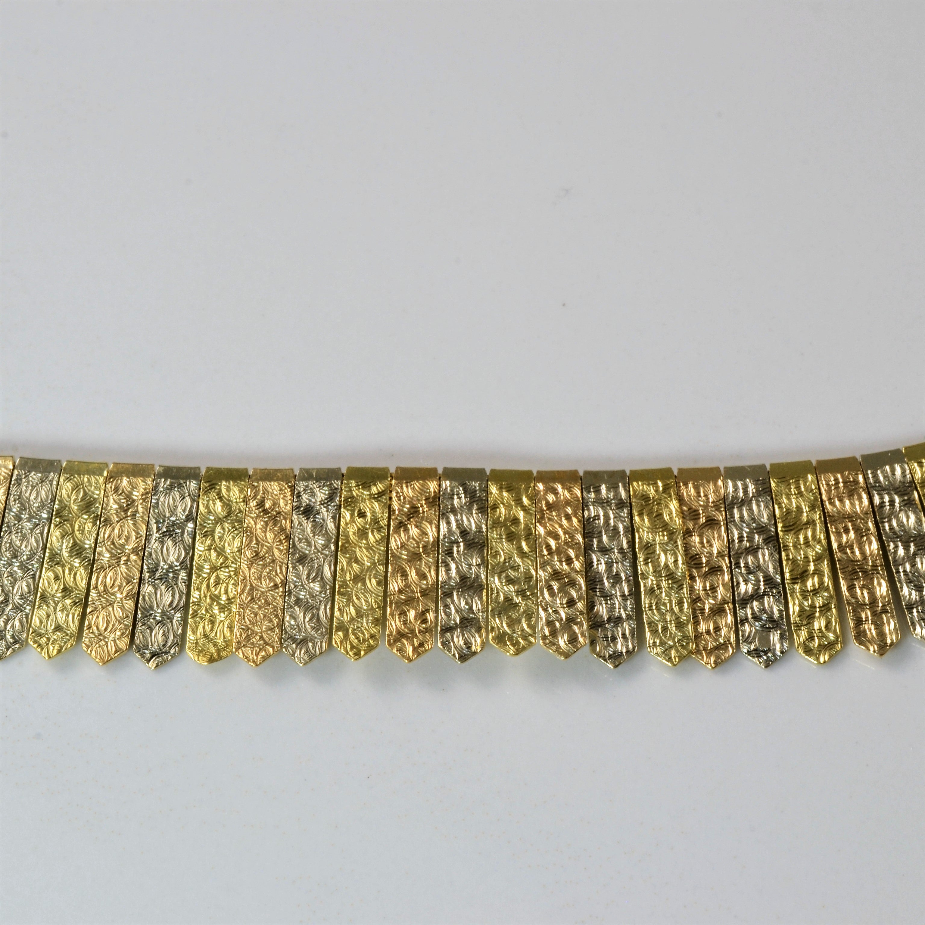 Collier à franges en or tricolore 18 carats | 17 pouces | 