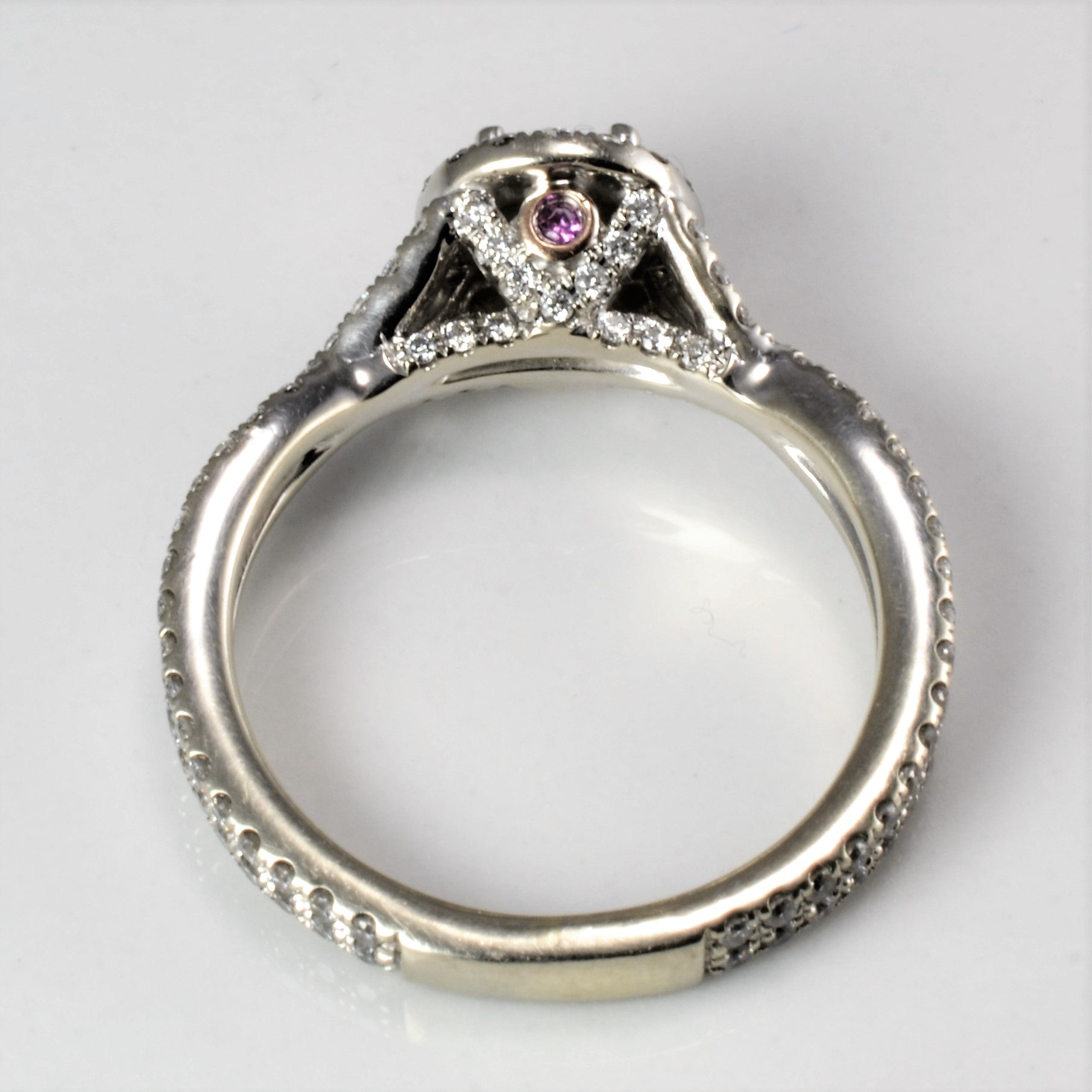 Pave Diamond Halo Engagement Ring | 1.05 ctw, SZ 6.5 |