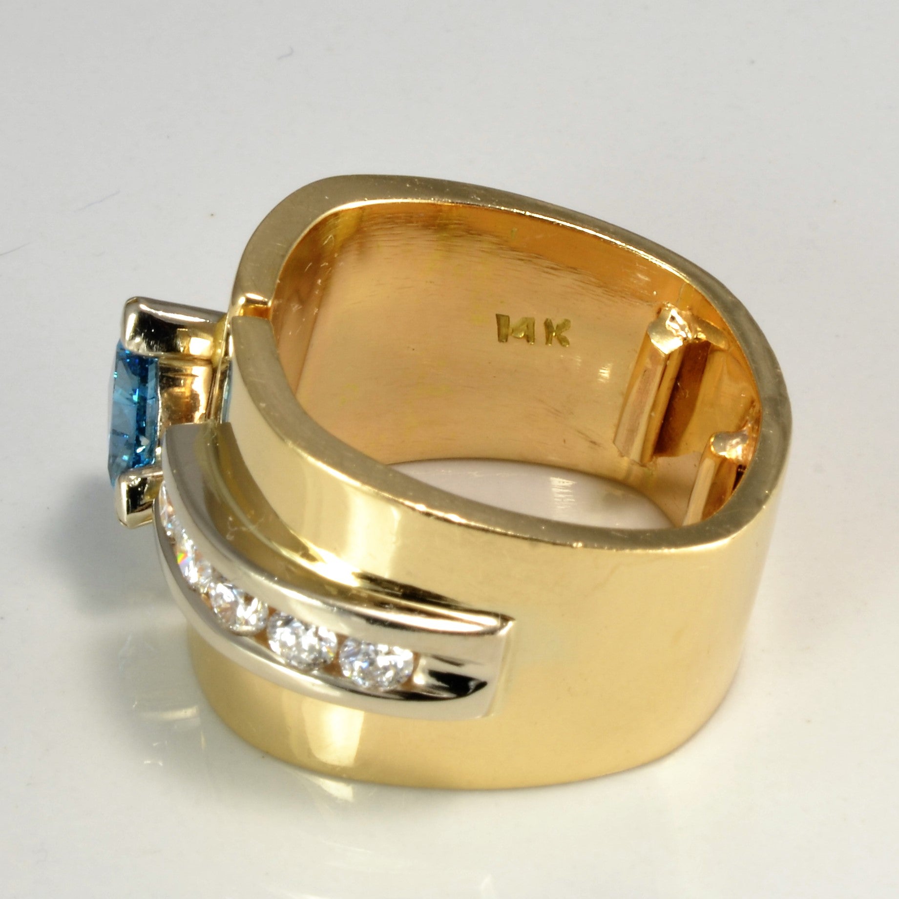 Trillion Cut Blue Diamond Ring | 1.30ctw | SZ 9.5 |