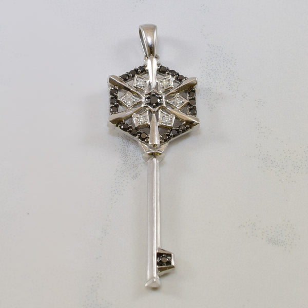 Black & White Diamond Key Pendant | 0.25ctw |