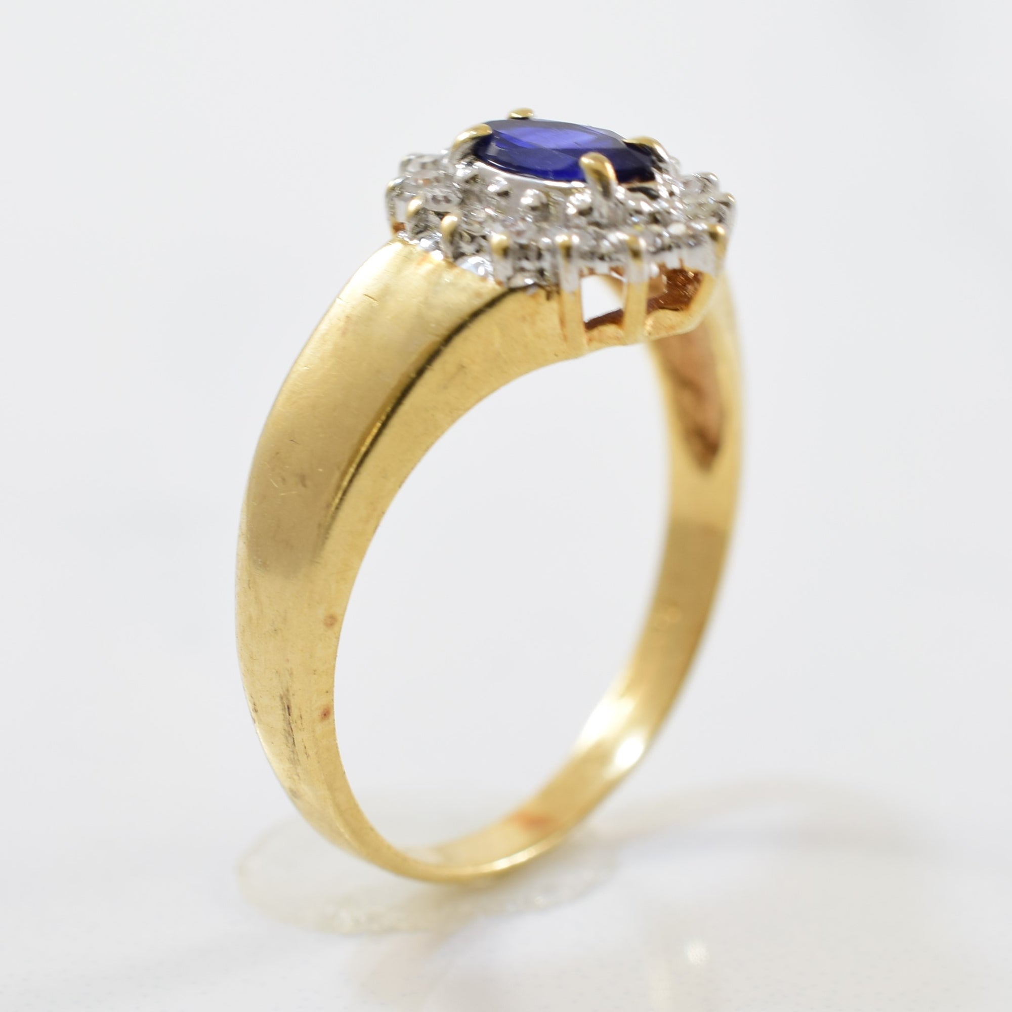 Marquise Sapphire Halo Ring | 0.07ctw, 0.24ct | SZ 6.25 |