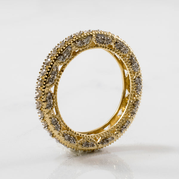 Ornate Milgrain Detailed Diamond Eternity Ring | 1.00ctw | SZ 6.25 |