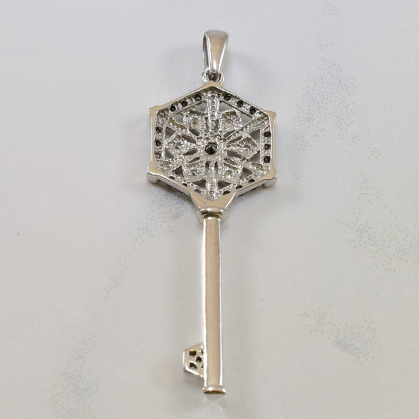 Black & White Diamond Key Pendant | 0.25ctw |