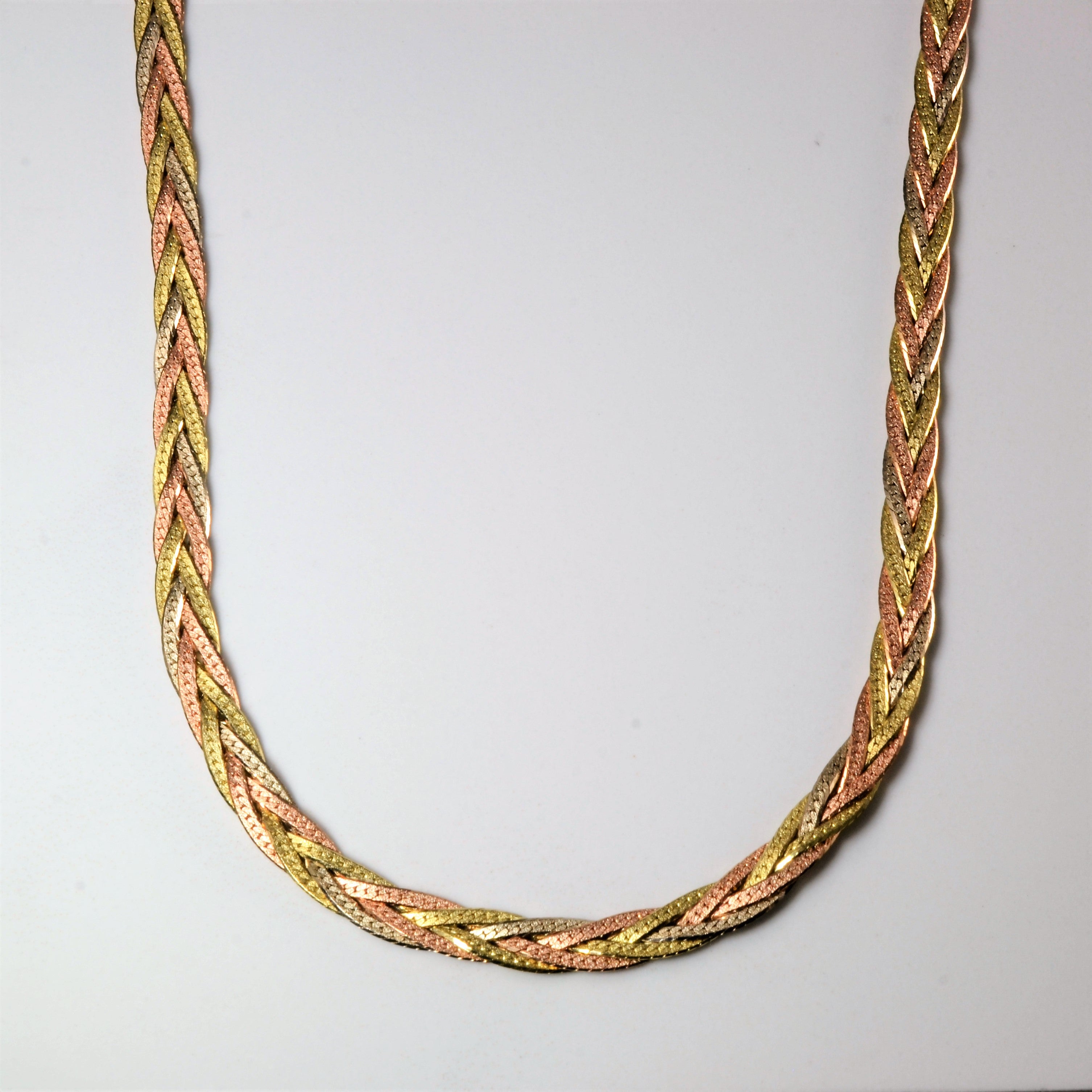 Tri Tone Gold Braided Chain | 18"|