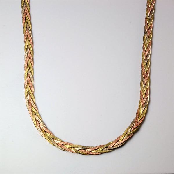 Tri Tone Gold Braided Chain | 18