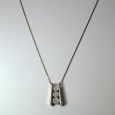 Triple Diamond Cluster Necklace | 0.47ctw | 18