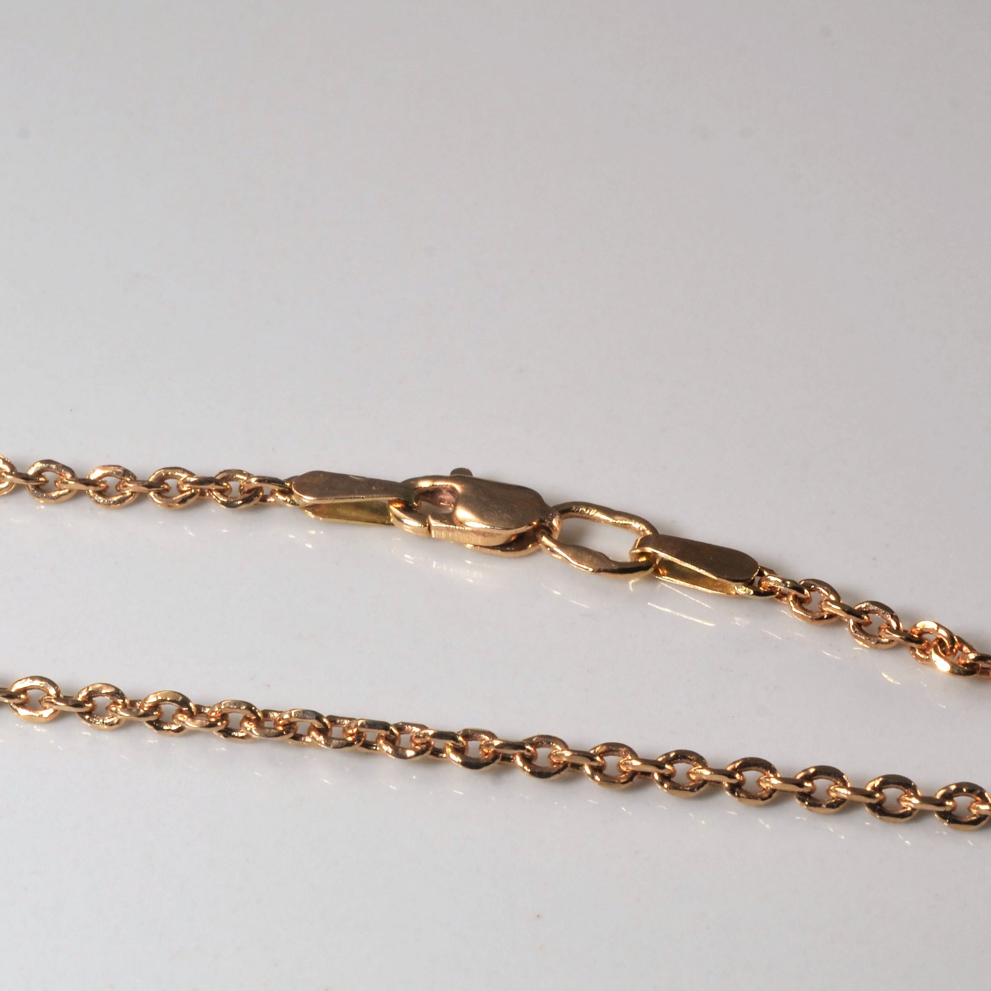 14k Rose Gold Rolo Chain | 17.5