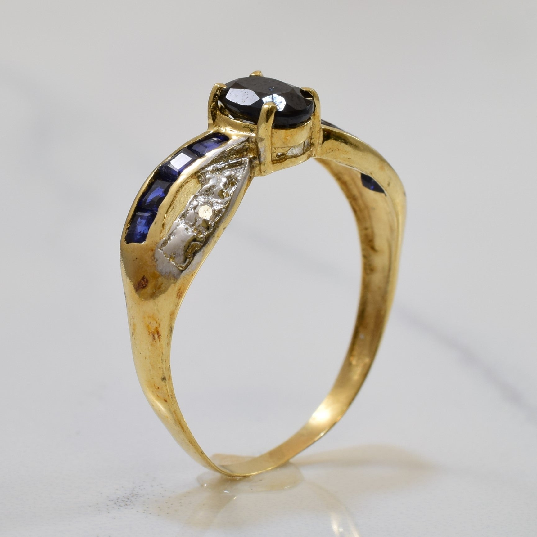 Sapphire & Diamond Bypass Ring | 0.90ctw, 0.02ctw | SZ 7 |