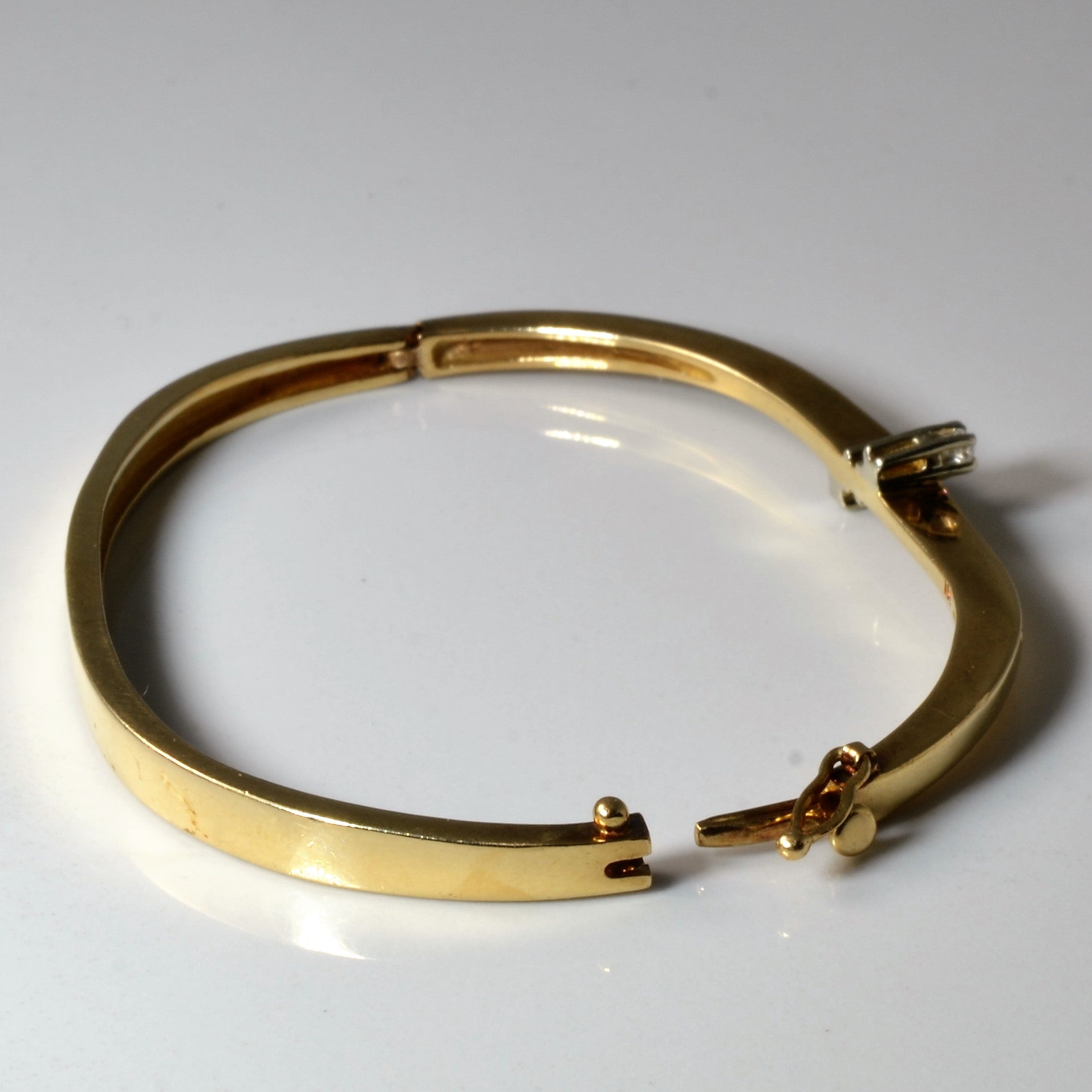 Three Stone Diamond Bangle | 0.09ctw | 6.5"|