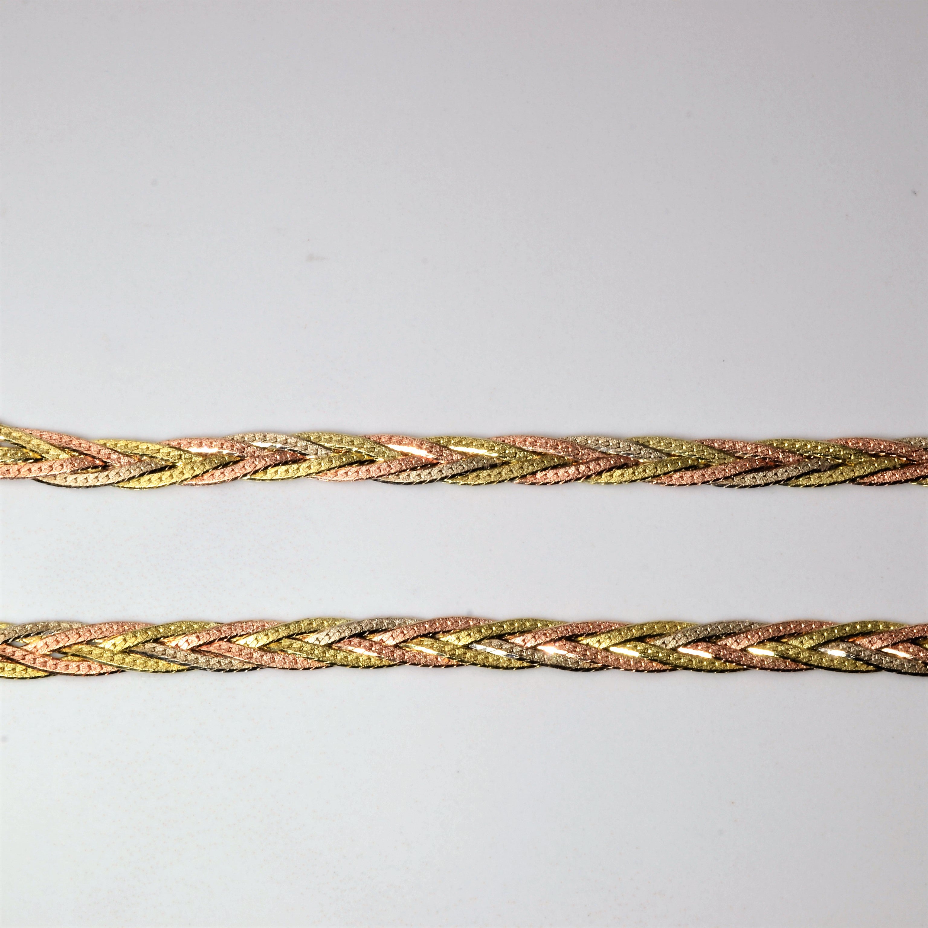 Tri Tone Gold Braided Chain | 18"|