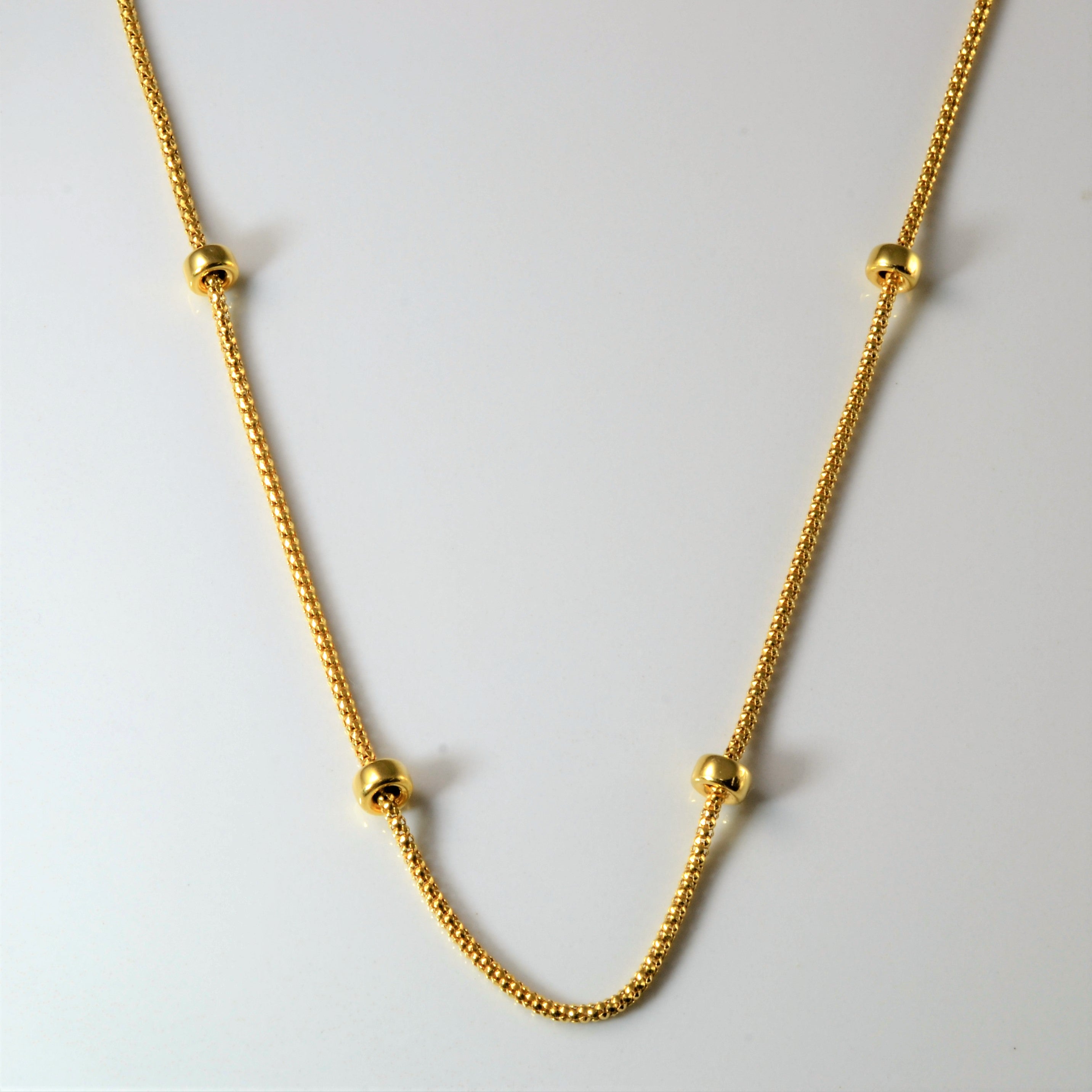 Gold Bead Chain Necklace | 18" |