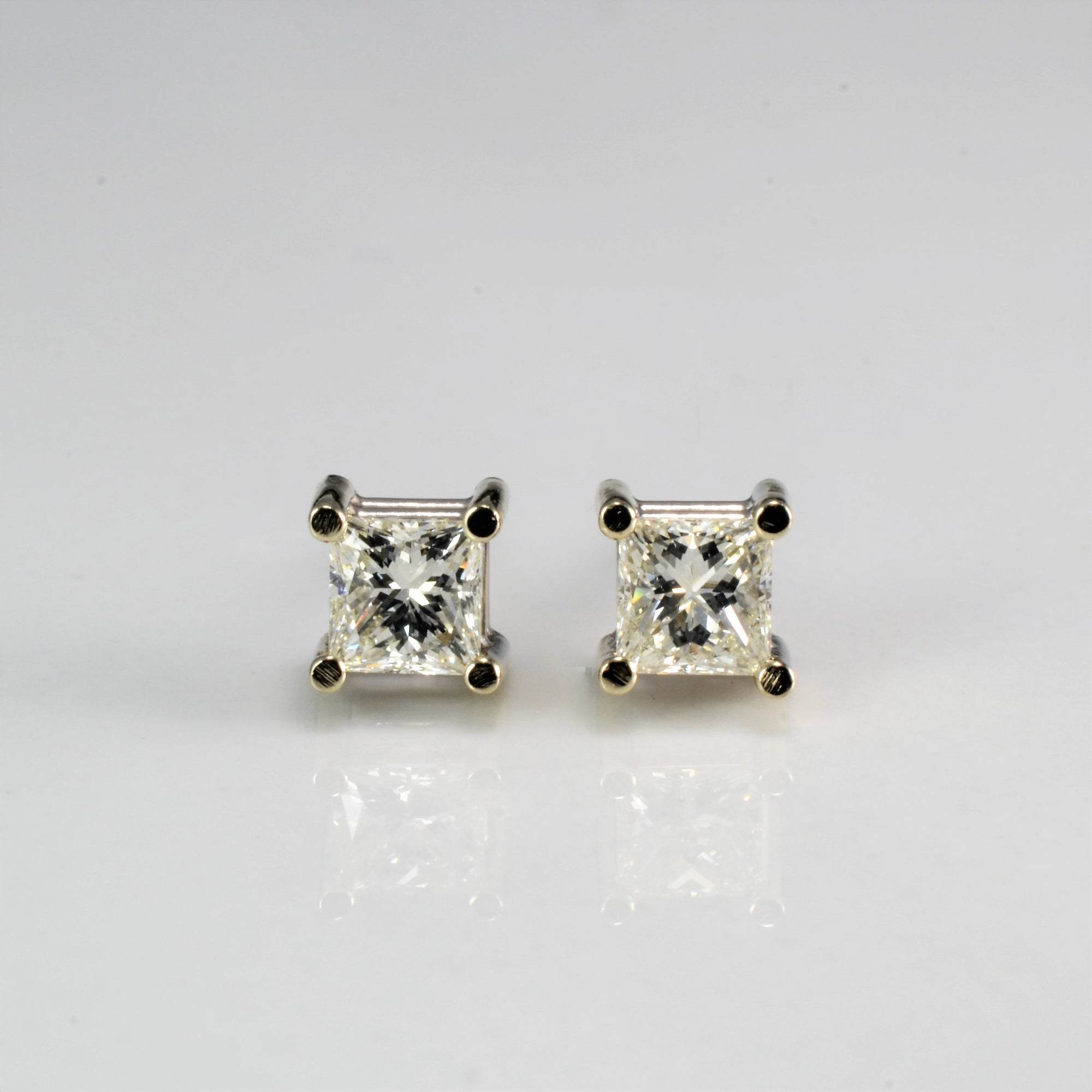 Prong Set Princess Diamond Stud Earrings | 0.49 ctw |