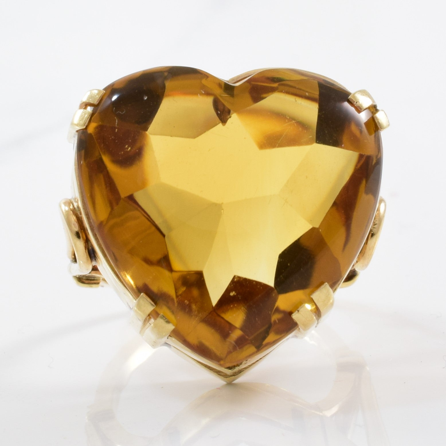 Citrine Heart Cocktail Ring | 30.00ct | SZ 6 |