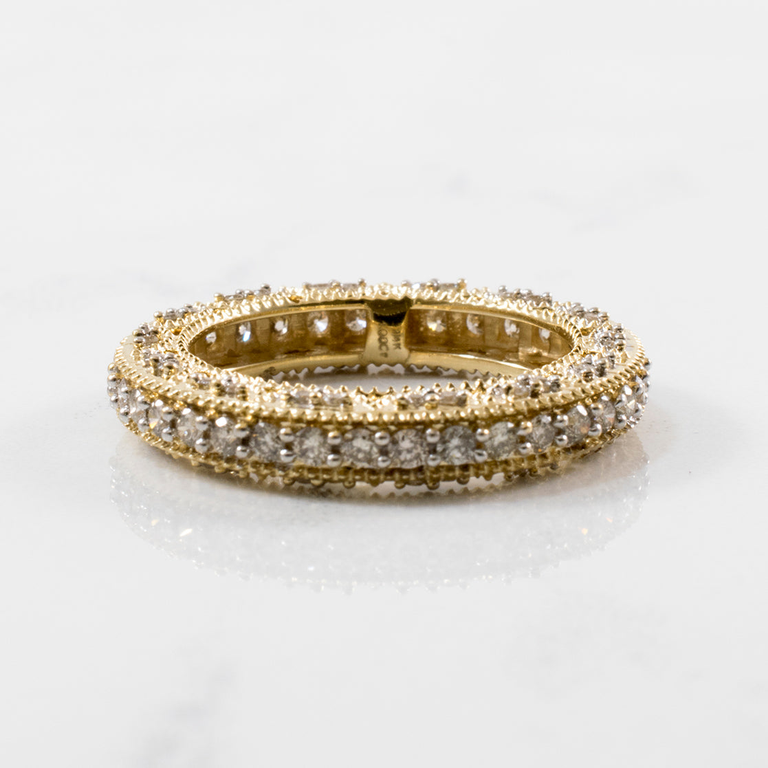 Ornate Milgrain Detailed Diamond Eternity Ring | 1.00ctw | SZ 6.25 |