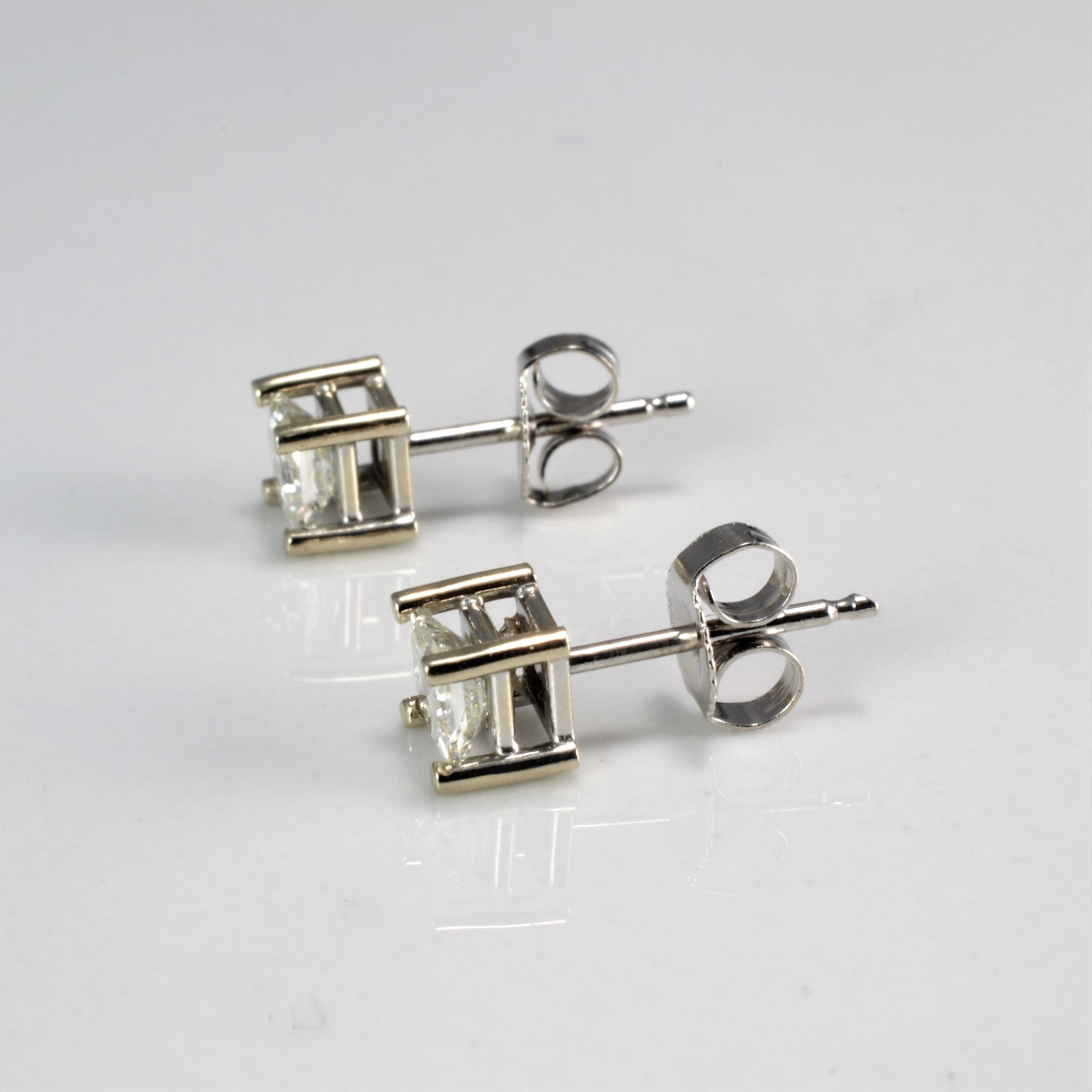 Prong Set Princess Diamond Stud Earrings | 0.49 ctw |