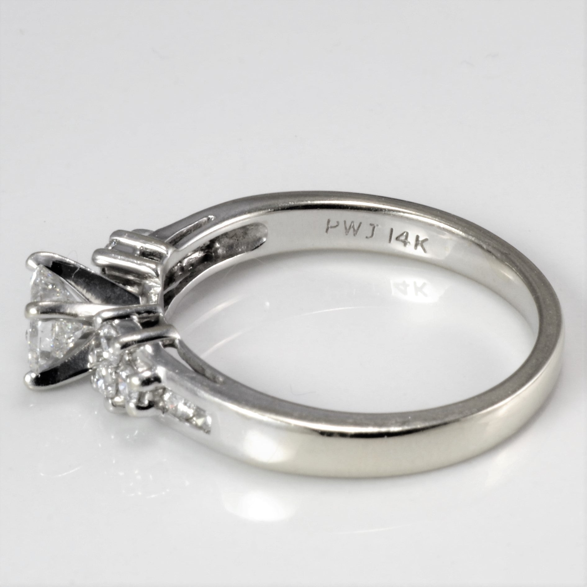 Cluster Accented Princess Diamond Ring | 0.60 ctw, SZ 7 | SI1, G |