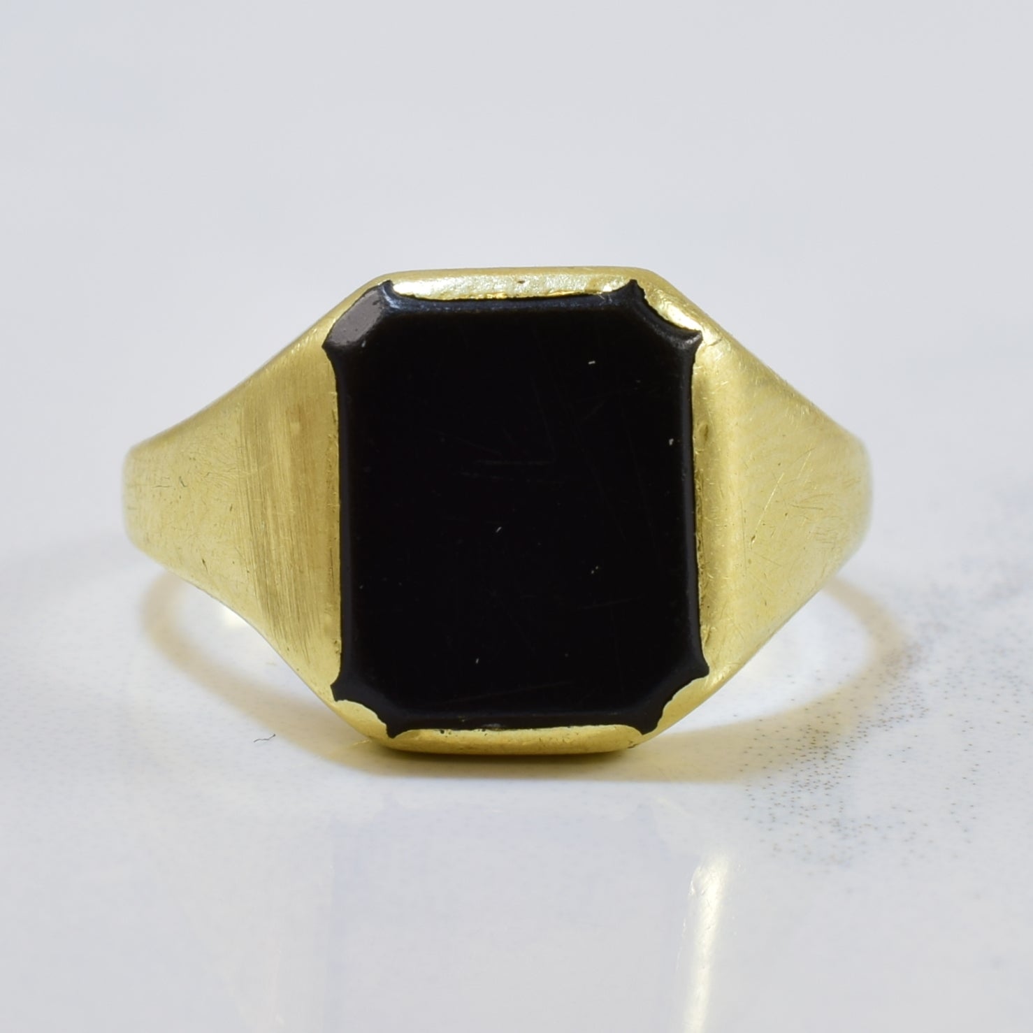 Black Onyx Signet Ring | 3.00ct | SZ 7.25 |