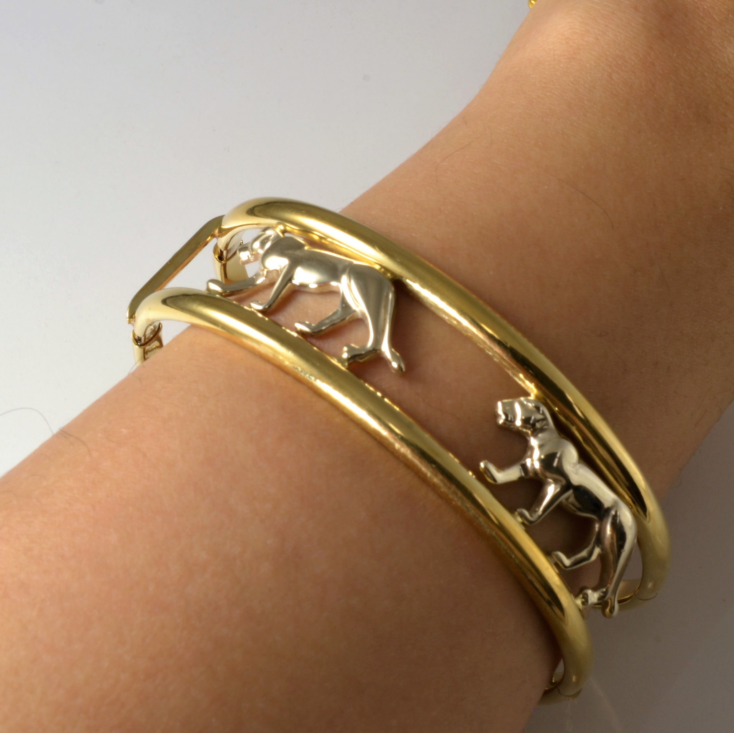 Open Work Leopard Bangle | 8" |