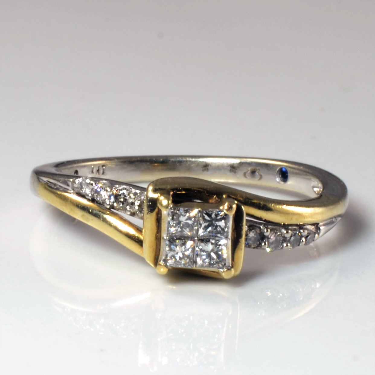 Princess Diamond Bypass Ring | 0.26ctw | SZ 6 |