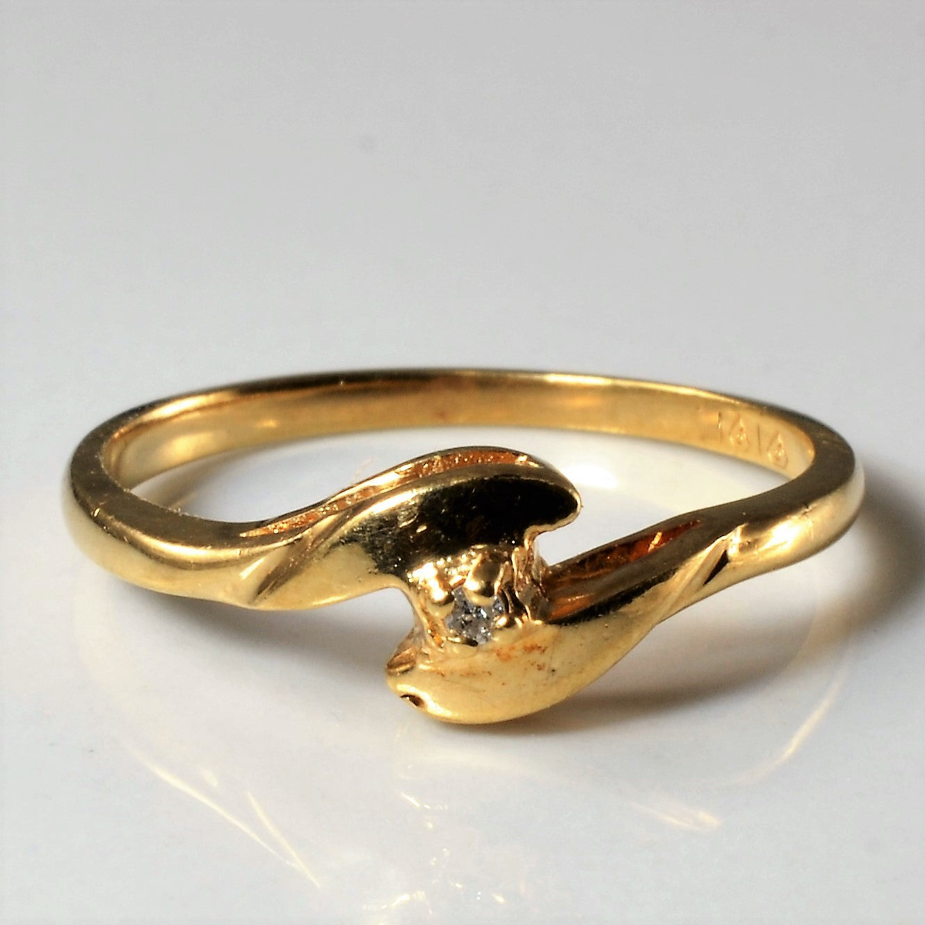 Bague diamant contourné | 0,01 ct | Taille 5 | 