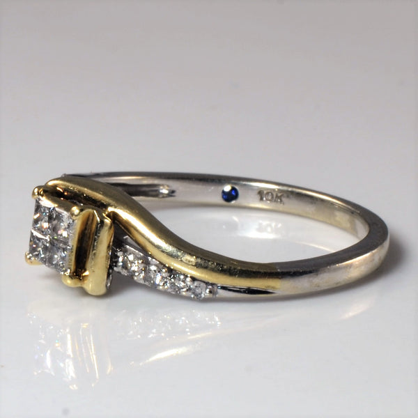 Princess Diamond Bypass Ring | 0.26ctw | SZ 6 |