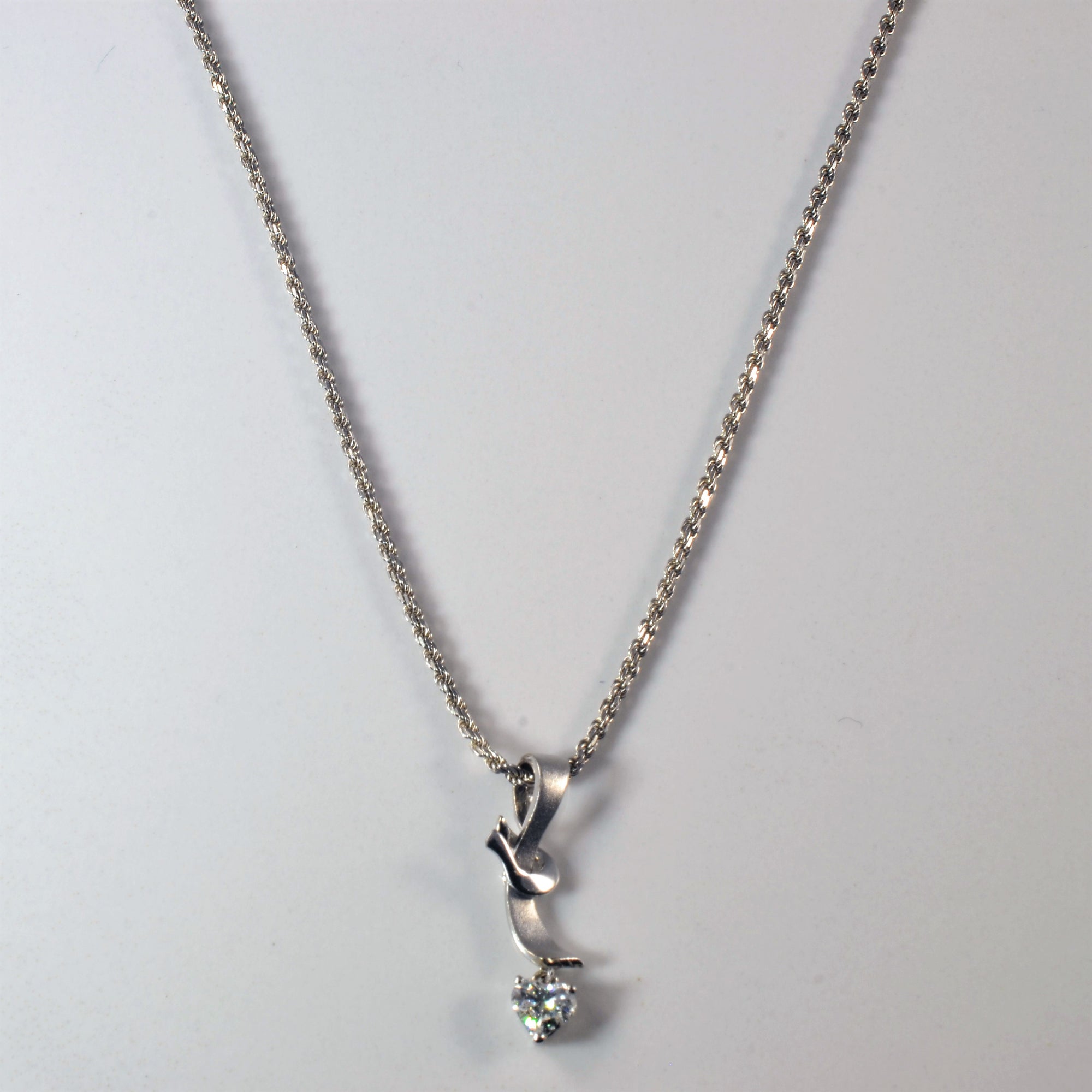 Heart Cut Diamond Drop Necklace | 0.22ct | 16