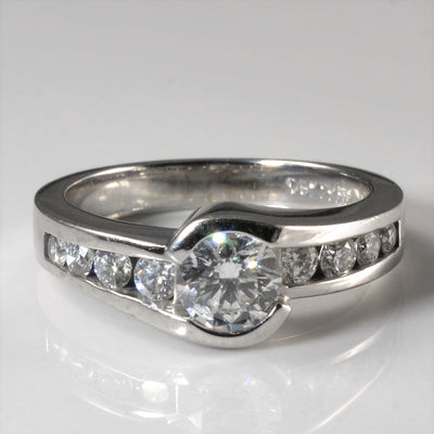 Channel Set Diamond Bypass Ring | 0.89ctw | SZ 6.5 |