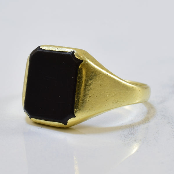 Black Onyx Signet Ring | 3.00ct | SZ 7.25 |