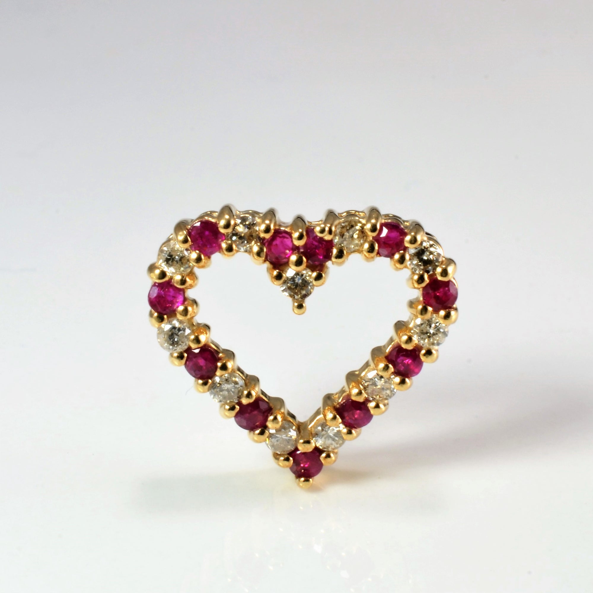 Diamond & Ruby Heart Pendant | 0.33 ctw |