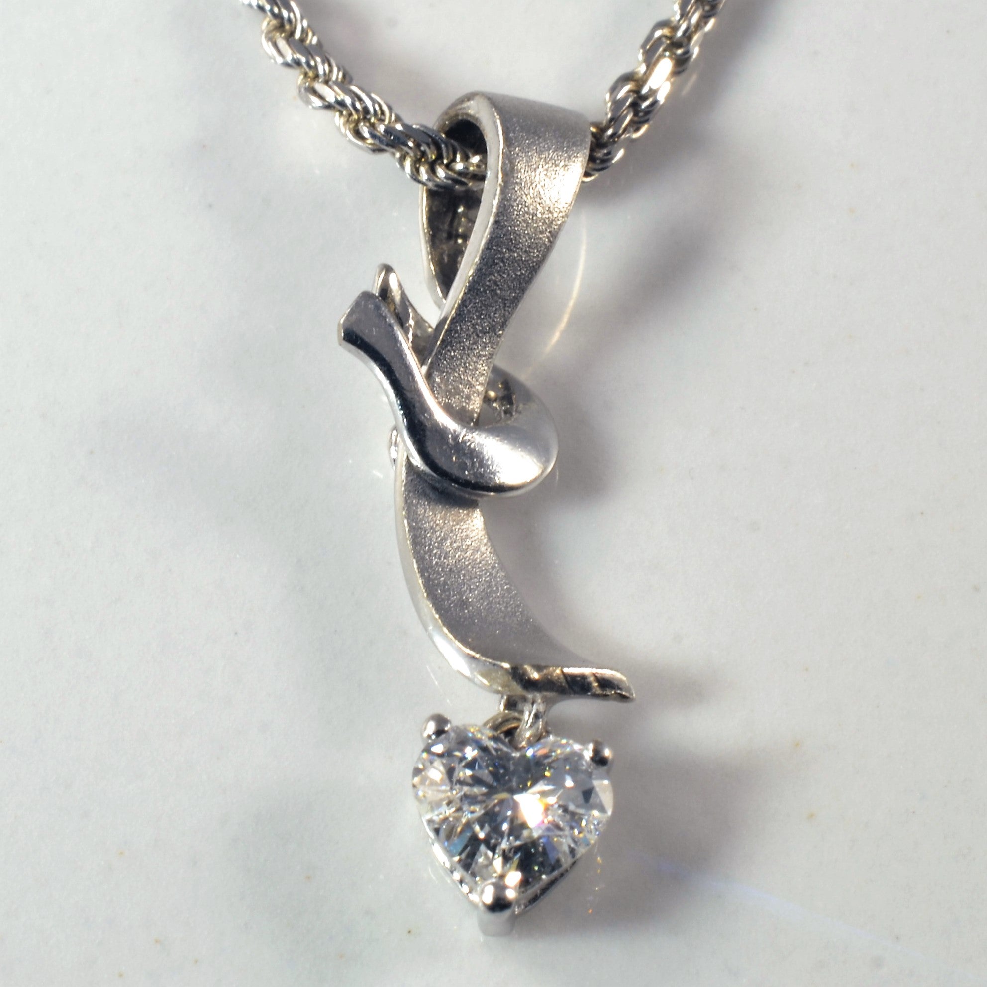 Heart Cut Diamond Drop Necklace | 0.22ct | 16" |