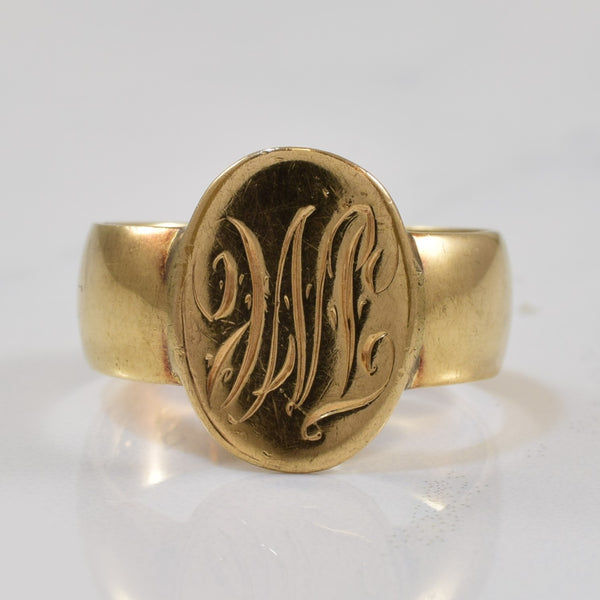 1950s Engraved Initial 'WL' Signet Ring | SZ 6 |