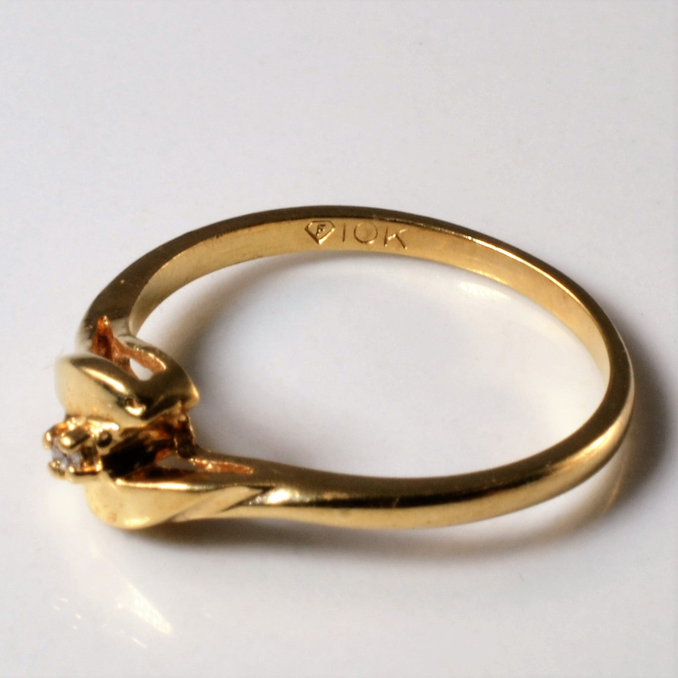 Bague diamant contourné | 0,01 ct | Taille 5 | 
