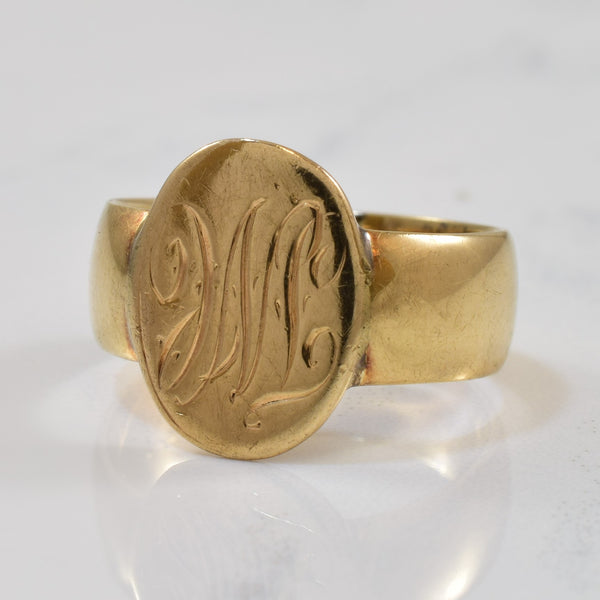 1950s Engraved Initial 'WL' Signet Ring | SZ 6 |