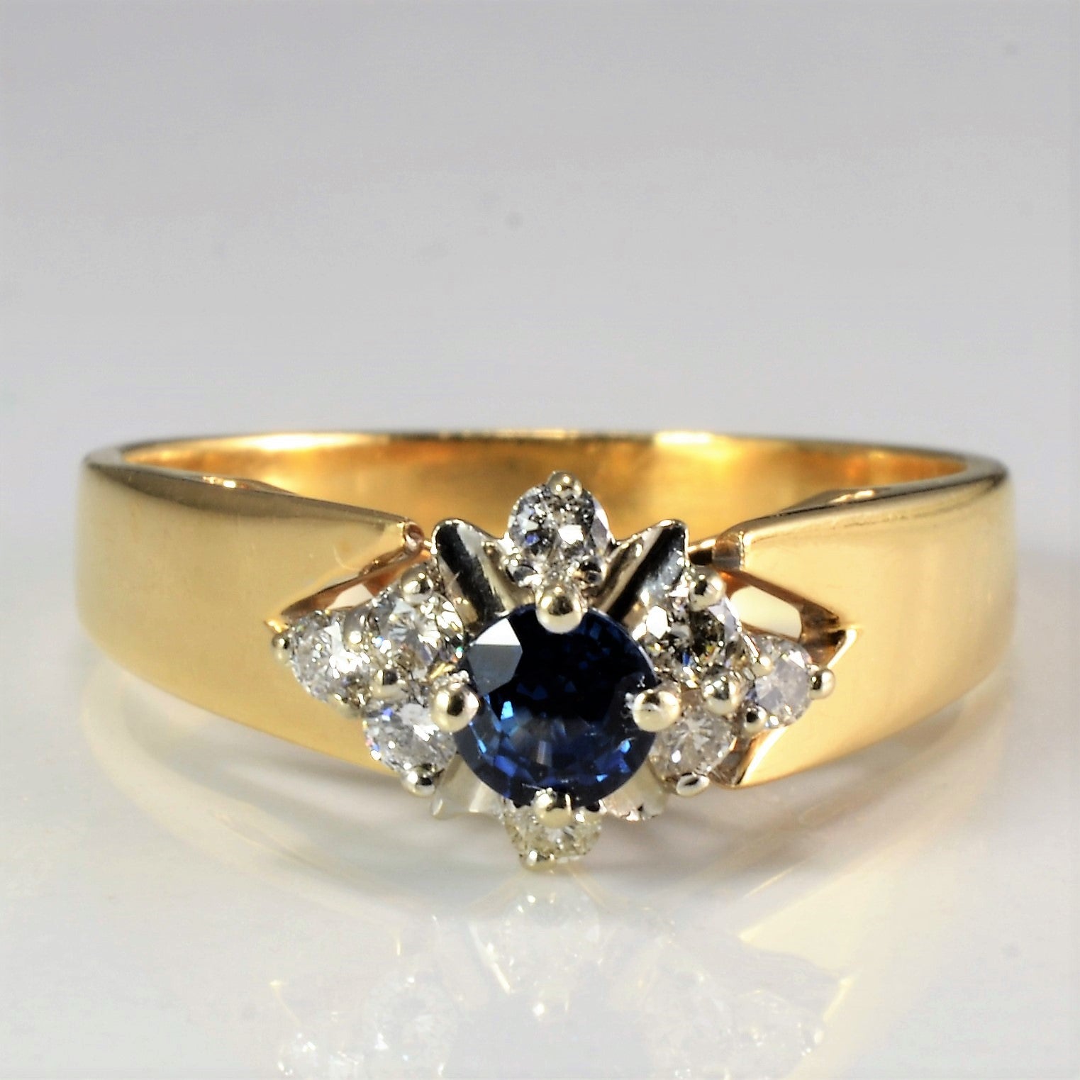 Sapphire & Diamond Ladies Cocktail Ring | 0.16 ctw, SZ 7 |