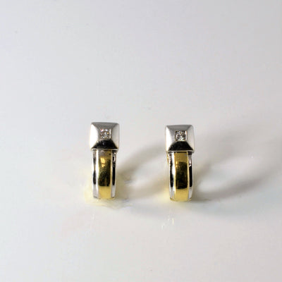 Flush Set Diamond Huggie Earrings | 0.08ctw |
