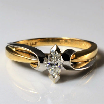 Unique Marquise Diamond Bypass Ring | 0.25ct | SZ 6.75 |