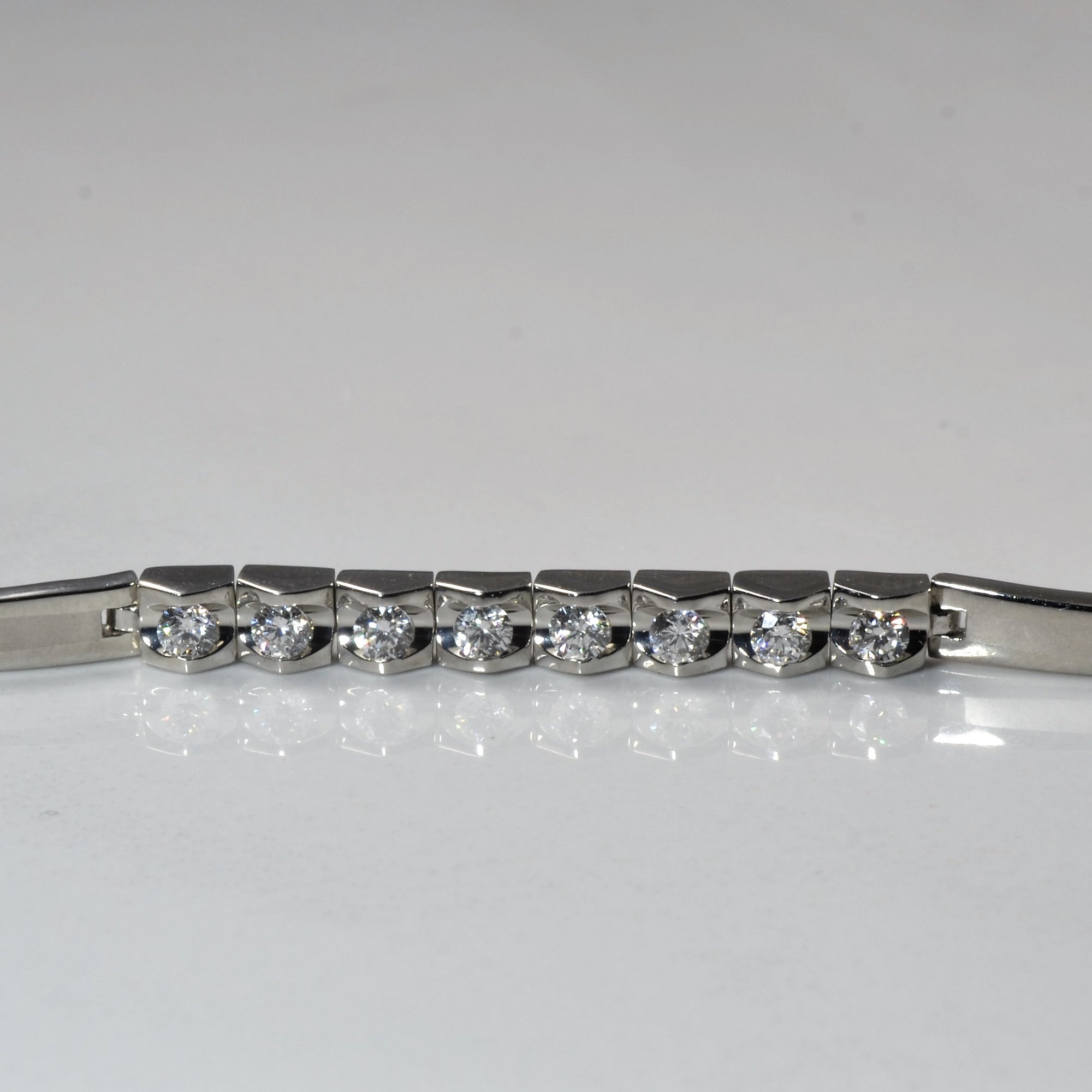 18k White Gold Tension Set Diamond Bracelet | 0.42ctw | 6
