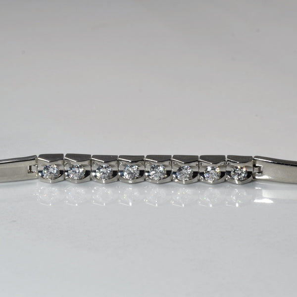 18k White Gold Tension Set Diamond Bracelet | 0.42ctw | 6