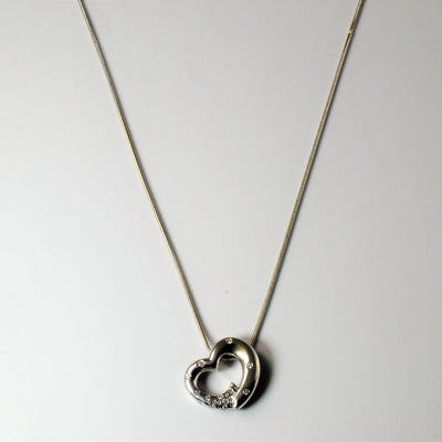 Birks' Flush Set Diamond Heart Necklace | 0.11ctw | 18