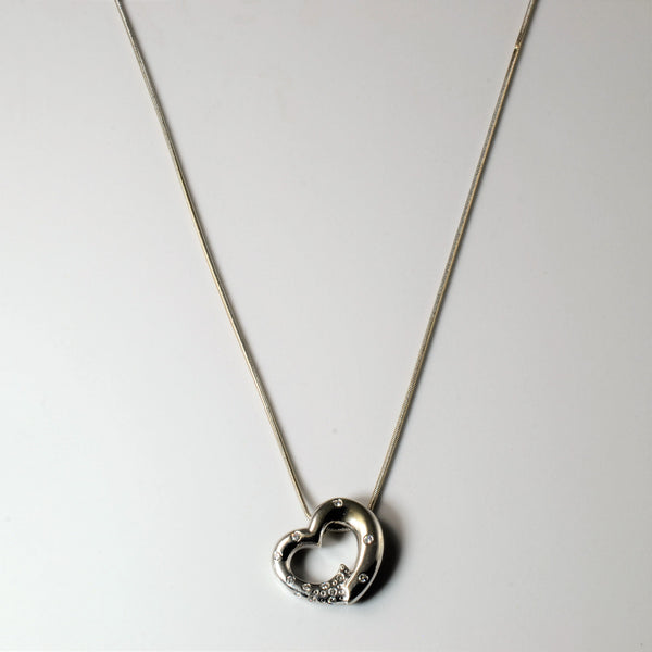 Birks' Gypsy Set Diamond Heart Necklace | 0.11ctw | 18