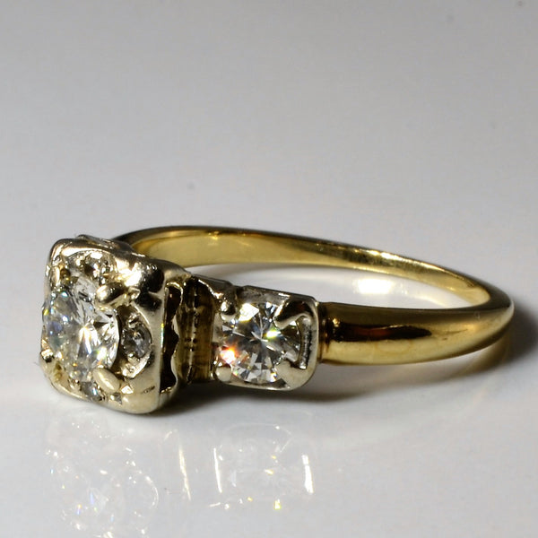 Mid Century Three Stone Diamond Ring | 0.97ctw | SZ 7.5 |