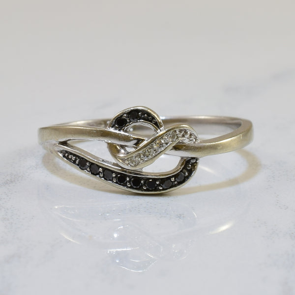 Twisted Black & White Diamond Infinity Ring | 0.07ctw | SZ 6.75 |
