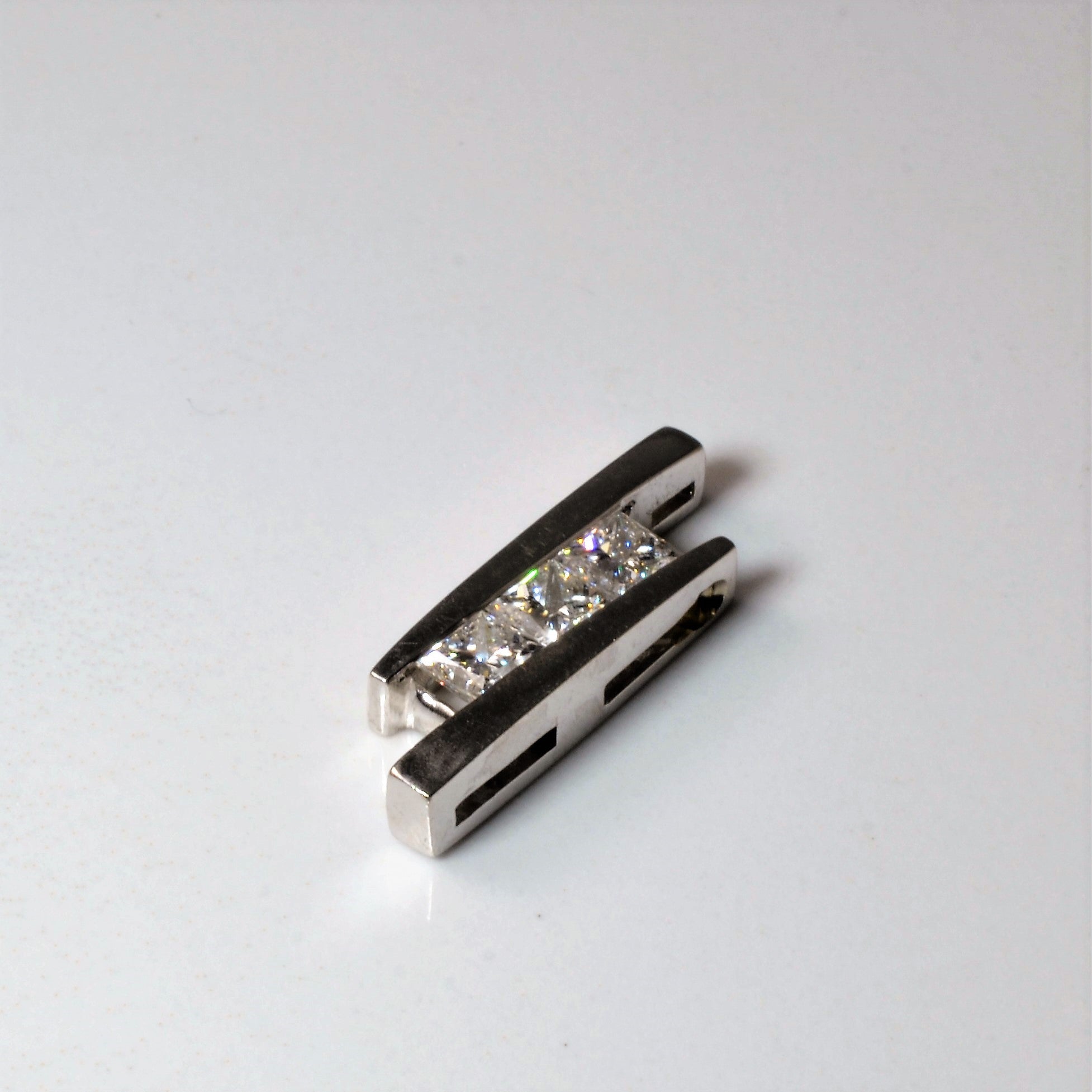 Tension Set Princess Canadian Diamond Pendant | 1.24ctw |