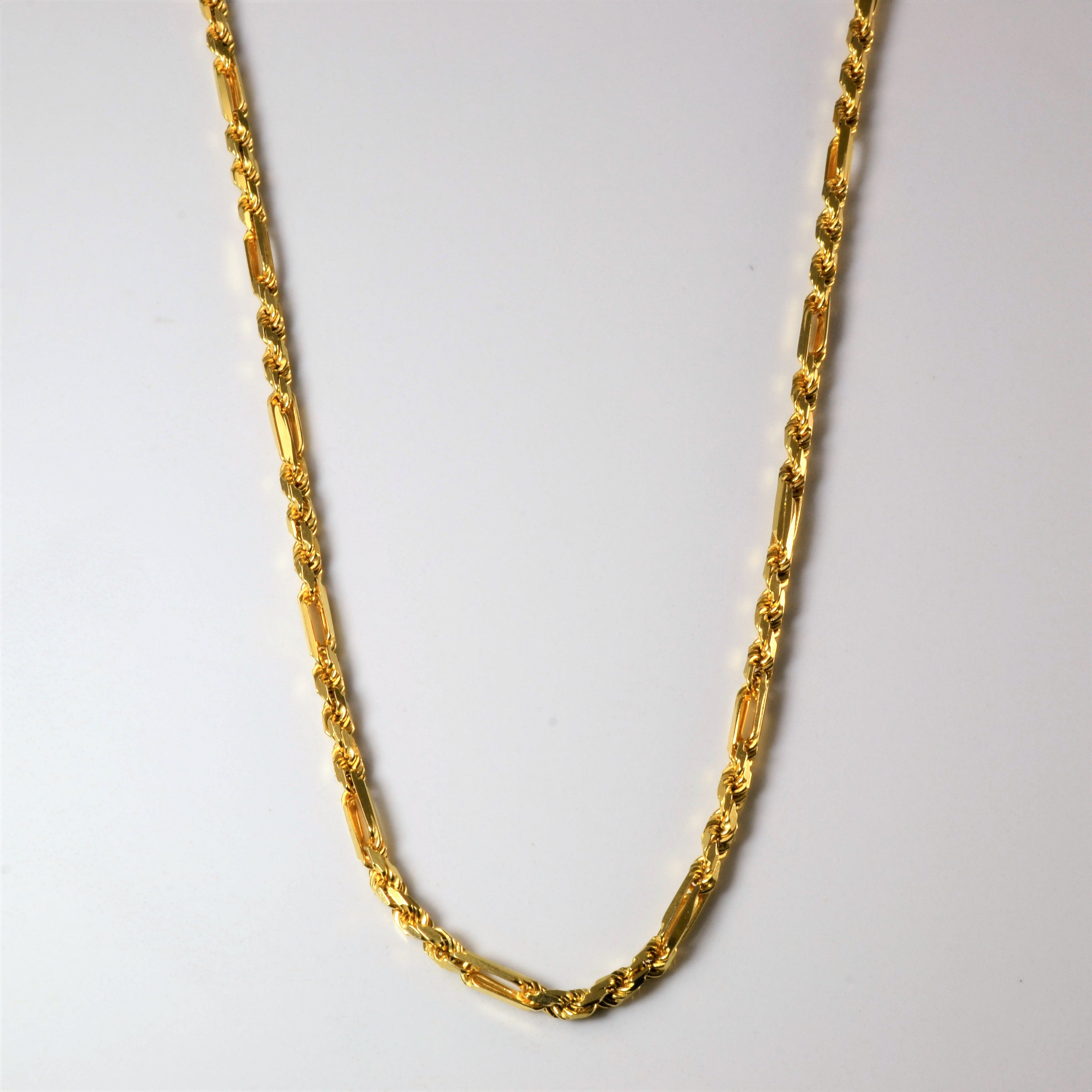 Italian 14k Yellow Gold 'Figarope' Link Chain |