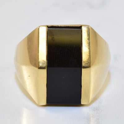 Tapered Flat Cab Onyx Ring | 4.00ct | SZ 10.5 |