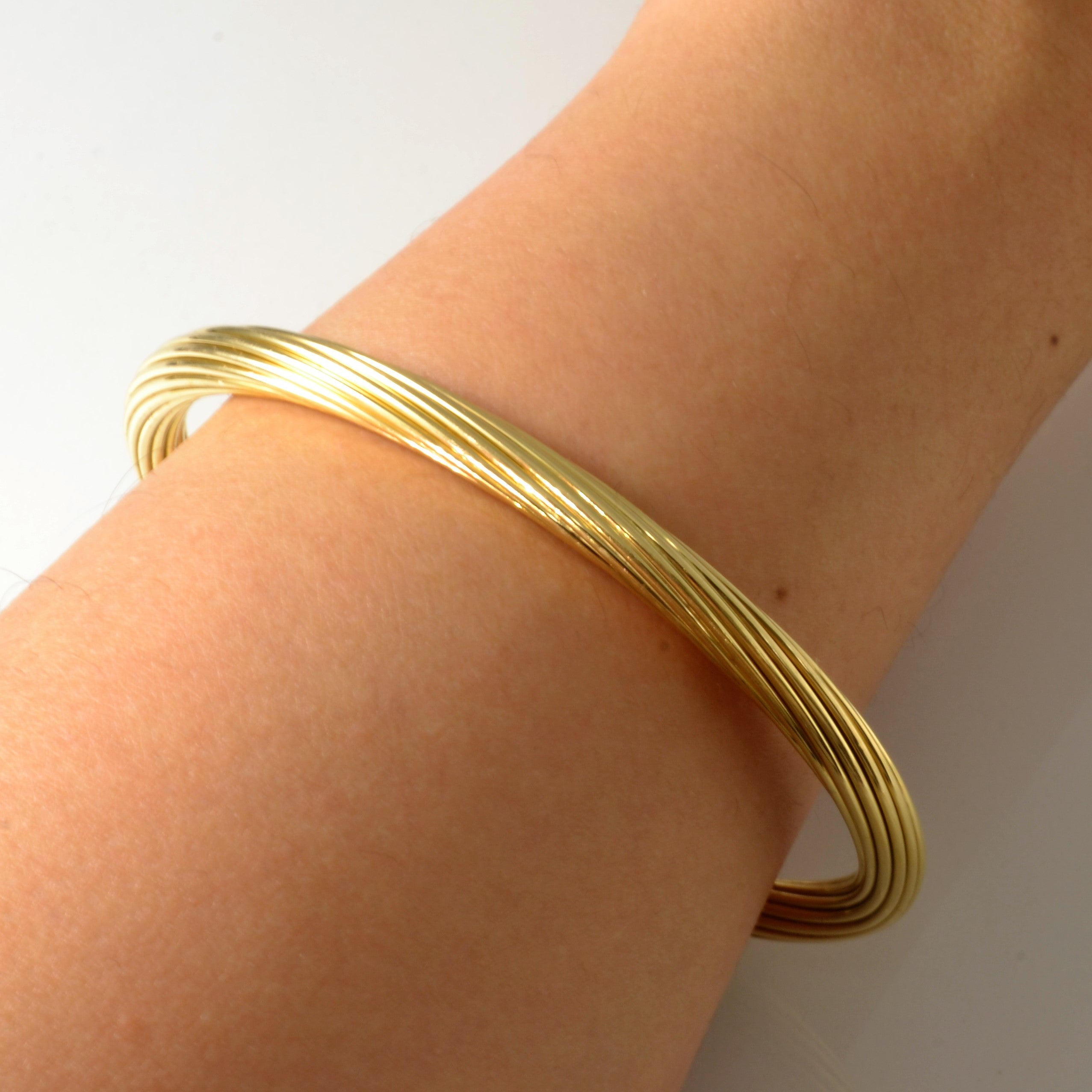 Yellow Gold Swirl Bangle | 7.5" |