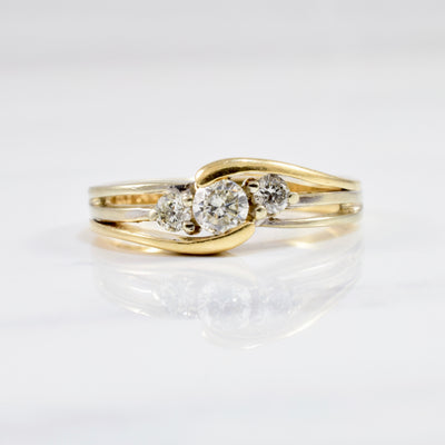 Three Stone Bypass Diamond Ring | 0.29 ctw SZ 7 |