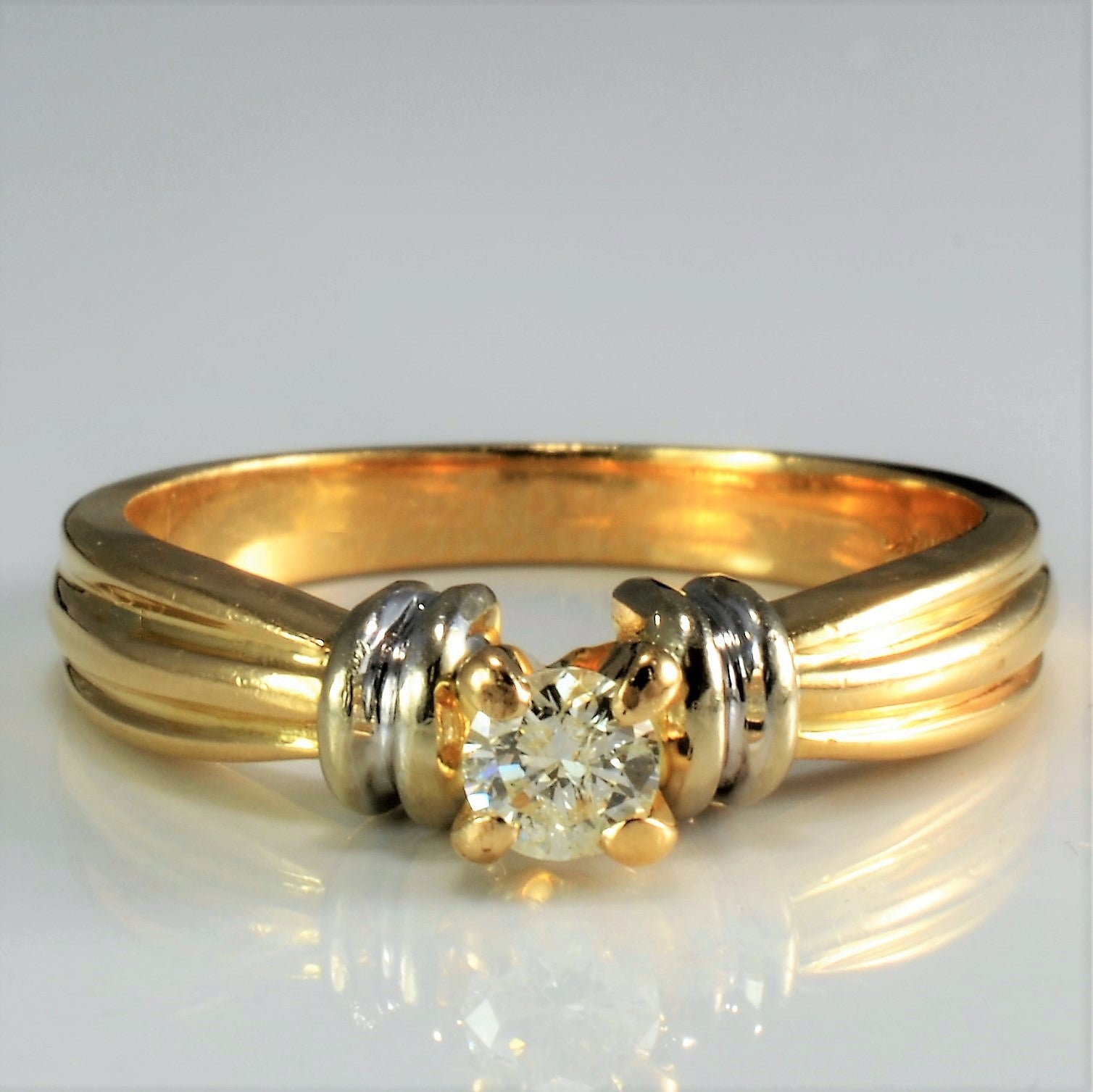 Prong Set Solitaire Diamond Engagement Ring | 0.16 ct, SZ 6.25 |